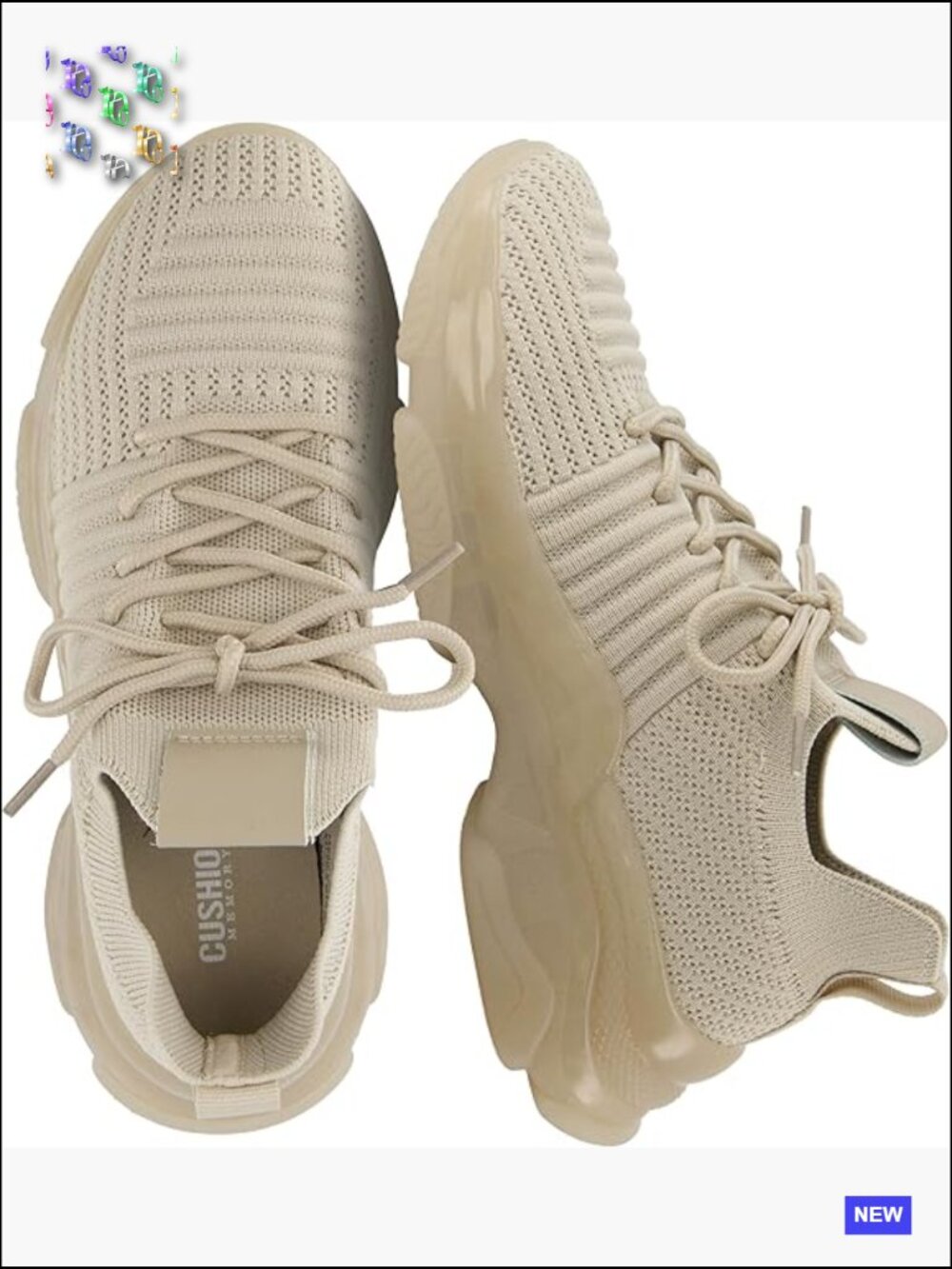Fashion Sneakers Chunky Platform Walking Shoes Breathable Knit Cushioned